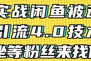狼叔:闲鱼被动引流4.0 (无水印)