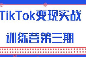 TikTok变现实战营线上第3期,月入10000+