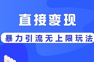 直接变现, 暴力引流无上限玩法课程+课件