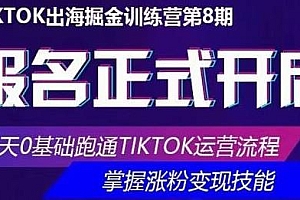 优联荟Tiktok出海掘金训练营第8期 0基础跑通Tiktok运营