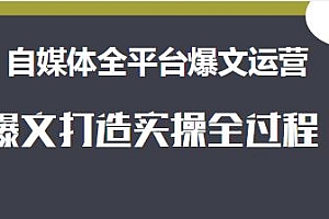易思自媒体全平台爆文运营 爆文打造实操 教你轻松赚钱