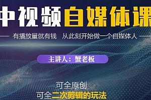 蟹老板中视频自媒体训练课,有播放量就有钱
