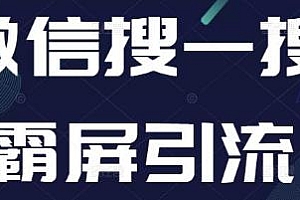 微信搜一搜霸屏引流课,被动精准引流,轻松日引300精准粉