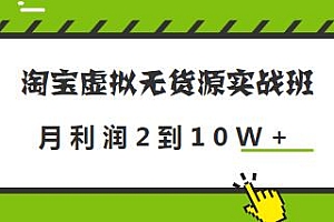 程哥·淘宝虚拟无货源实战班线上第四期:月利润2到10W+的玩法