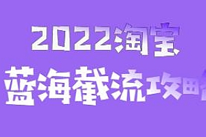 2022淘宝蓝海截流攻略及玩法