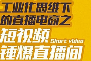 工业化思维下的直播电商之短视频锤爆直播间,只需听话照做