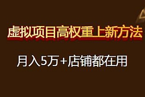 陆明明虚拟项目高权重的上新方法,月入5万+的店铺都在用