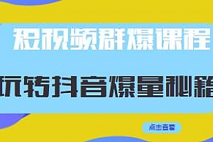 小九归途·短视频群爆课程,新手小白7天破冰,玩转抖音爆量秘籍