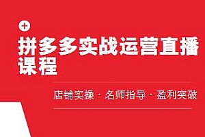 推易电商·8月份拼多多实战运营直播课程,实时玩法分享,教你爆款打造