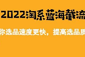 2022淘系蓝海截流玩法实操,专业角度解析,让你选品速度更快