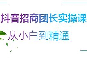 抖音招商团长实操课,团长操作运营技巧以及进阶玩法,从小白到精通