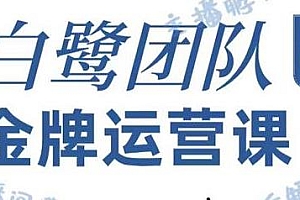 白鹭团队金牌运营课八月版,0-1专注直播运营