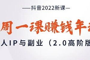 2022一周一课赚钱年课:个人IP与副业(2.0高阶版),成为超级个人的必修课