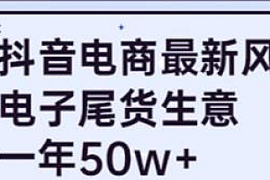 抖音电商最新风口,利用信息差做电子尾货,一年50w+ 附渠道