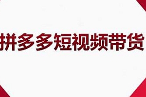 2022风口红利期·拼多多短视频带货项目,适合新手小白