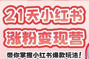蔡汶川·21天小红书涨粉变现营(第3期),教你掌握小红书的爆款玩法