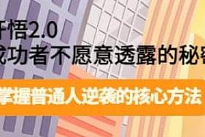 开悟2.0成功者不愿意透露的秘密,让你掌握普通人逆袭的核心方法