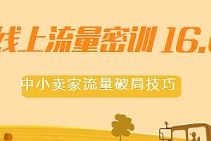 2022秋秋线上流量密训16.0,淘宝暴力引流、中小卖家流量破局等