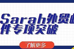 Sarah外贸邮件专项突破,外贸销售课程