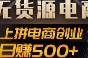 收费12800的抖上拼无货源电商创业项目,日赚500+案例解析