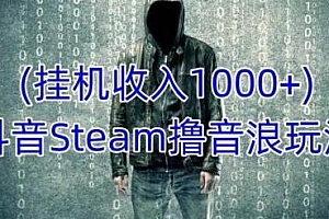 抖音Steam撸音浪玩法,不露脸 不说话,挂机一天1000+