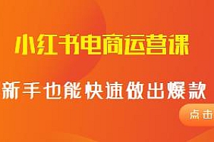 红商学院·小红书电商运营课,每天操作3小时,新手也能快速做出爆款
