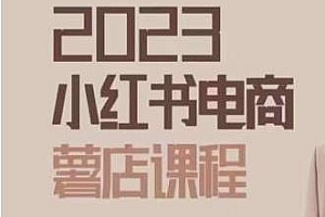 2023最新小红书电商课,从0~1新手玩转小红书薯店电商