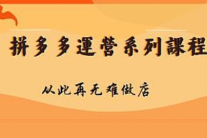 纪主任拼多多运营系列课程,从此再无难做的店,带你玩赚拼多多
