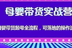 母婴带货实战营,一边带娃一边赚钱,母婴带货起号全流程 附素材