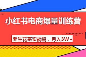 小红书电商爆量训练营,月入3W+,可复制的养生花茶实战玩法
