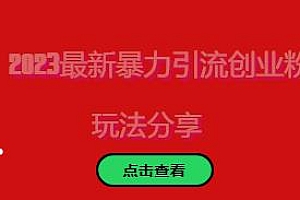 2023最新暴力引流创业粉玩法分享,单日被动引流50+