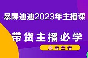 暴躁迪迪2023年主播课,带货主播必学,掌握主播底层逻辑、塑品话术,开场留人等