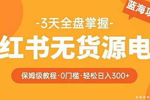 2023阿本小红书无货源电商训练营,3天掌握,日入300+
