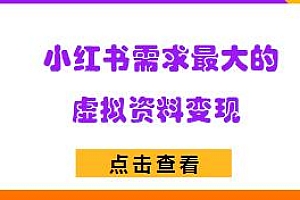 小红书需求最大的虚拟资料变现项目,一天玩两小时能入300+
