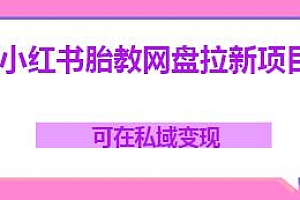 小红书胎教网盘拉新项目揭秘,可在私域进行变现两次
