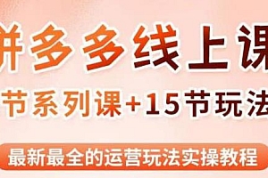 老陶·2023最新最全的多多运营玩法系列课,运营玩法实操教程