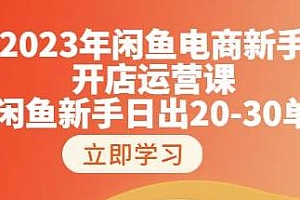 2023年闲鱼电商新手运营课干货分享,日出20-30单
