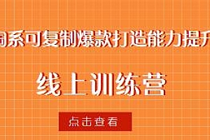 淘系可复制爆款打造特训营,一套可复制的打爆款标准化流程