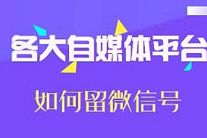 各大自媒体平台如何留微信号玩法揭秘,实操教学