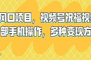 视频号祝福视频项目揭秘,多种变现方式