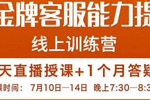 电商金牌客服能力提升班线上训练营,提升客服能力是你店铺业绩的关键要素