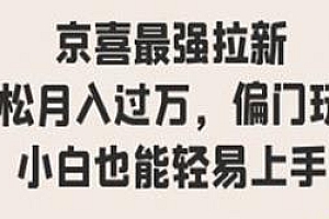 京喜偏门拉新项目揭秘,小白也能轻易上手,月入过万