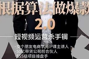 源哥·根据算法做爆款2.0,短视频运营杀手锏,快速起号的秘籍