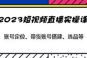2023短视频直播实操课,带货账号定位、搭建、选品等