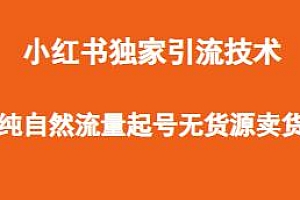 小红书独家引流技术,无货源卖货,纯自然流量起号一天上百单