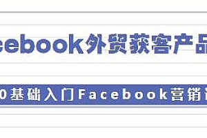 Facebook外贸获客产品出海,0基础入门Facebook营销课程适合小白