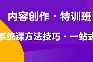 内容创作·特训班,精品系统课方法技巧·一站式提升