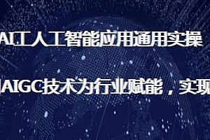 AI工人工智能应用通用实操课,利用AIGC技术为行业赋能,实现变现