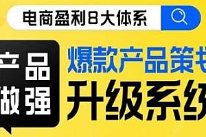 产品做强爆款产品策划系统升级线上课,电商盈利8大体系