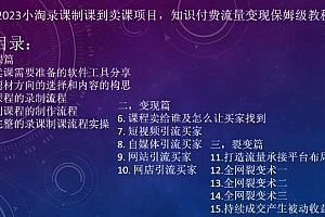2023小淘卖课项目,知识付费流量变现保姆级教程